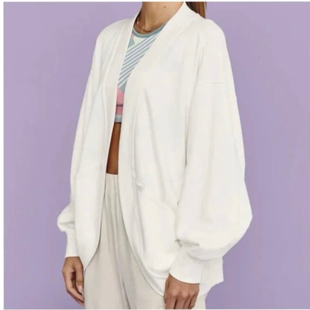 Sweaty Betty London Cora cardigan cotton lily white size medium NWT